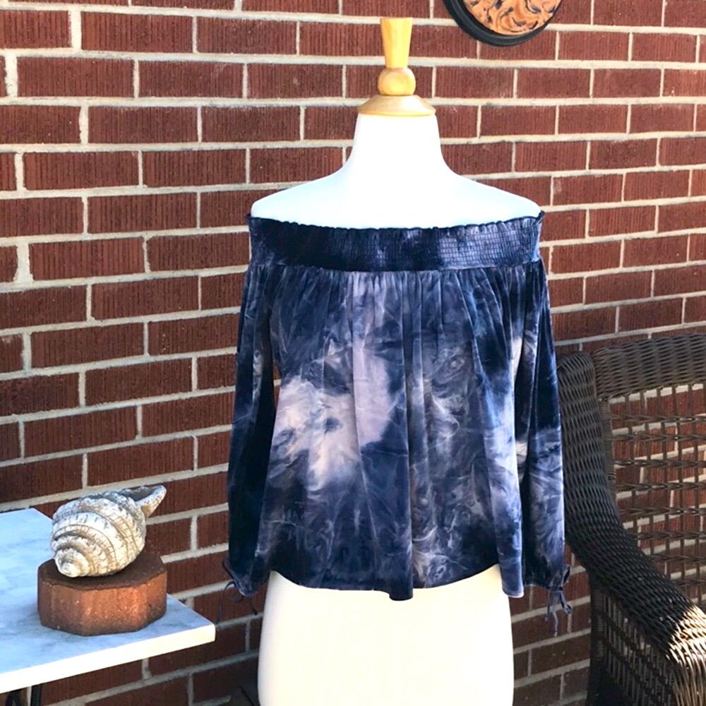 NWT American Eagle Outfitters Off the Shoulder Velour Top